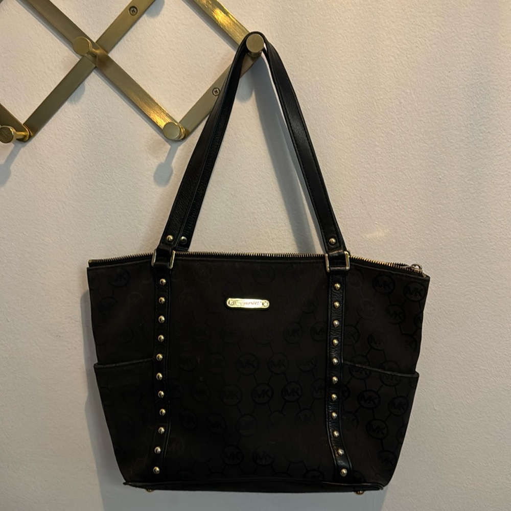 Michael Kors Studded Black MK Shoulder Tote bag
